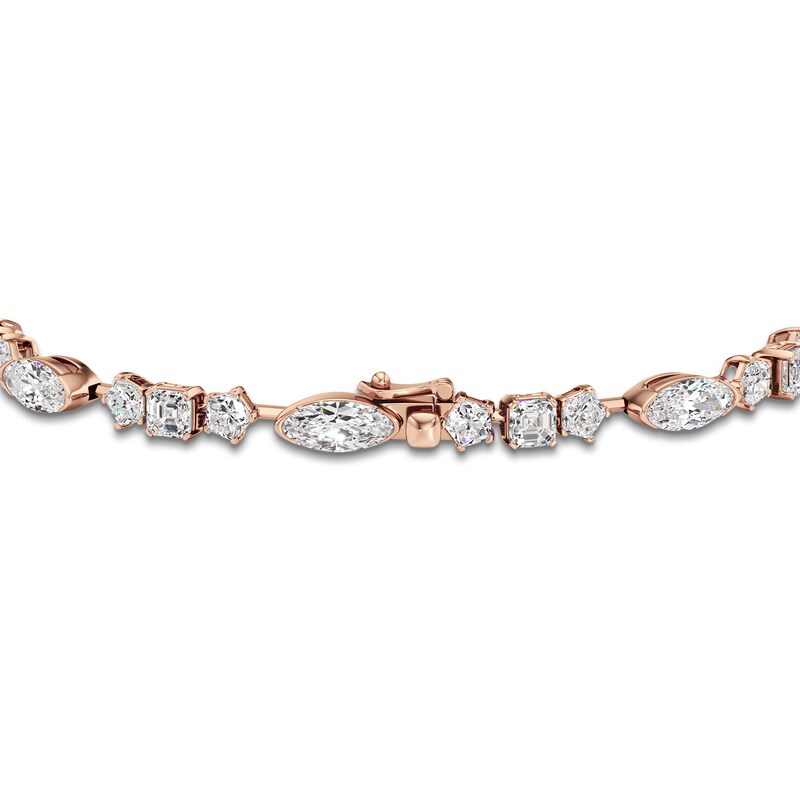 Main Image 3 of J'Lure Moval Old-Cut, Pentagon Brilliant-Cut & Square Emerald Step-Cut Lab-Grown Diamond Bracelet 8-7/8 ct tw 14K Rose Gold 7"