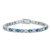 Thumbnail Image 1 of Le Vian Oval-Cut Natural Montana Sapphire Bracelet 14K Vanilla Gold 7.25"