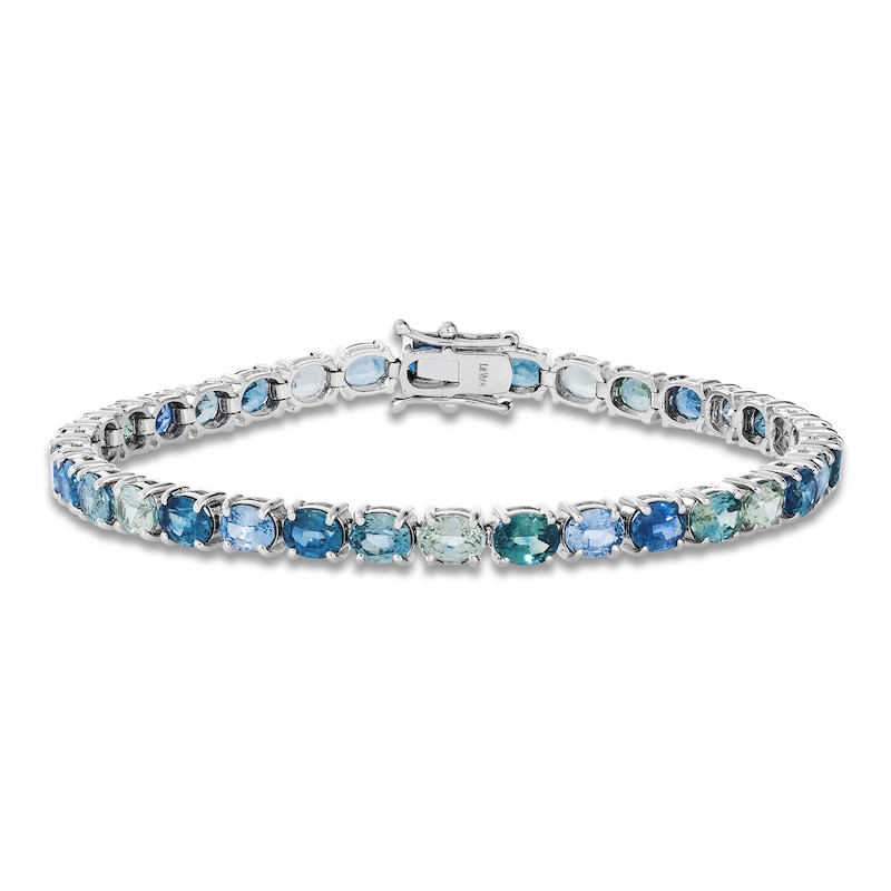 Main Image 1 of Le Vian Oval-Cut Natural Montana Sapphire Bracelet 14K Vanilla Gold 7.25"