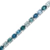 Thumbnail Image 2 of Le Vian Oval-Cut Natural Montana Sapphire Bracelet 14K Vanilla Gold 7.25"