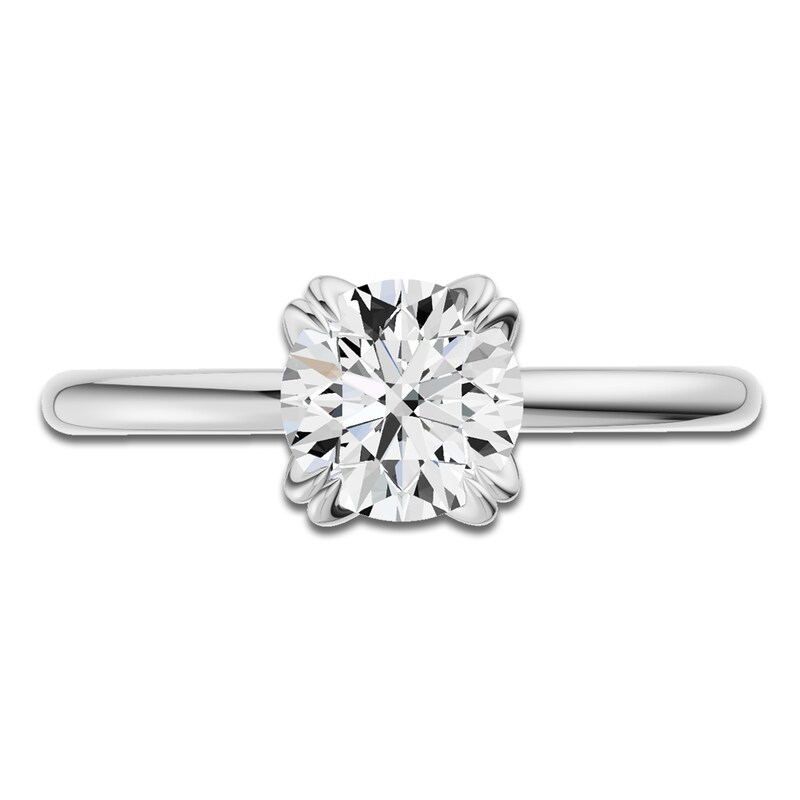 Main Image 3 of Certified Round-Cut Diamond Solitaire Engagement Ring 1-1/2 ct tw 14K White Gold (I1/I)