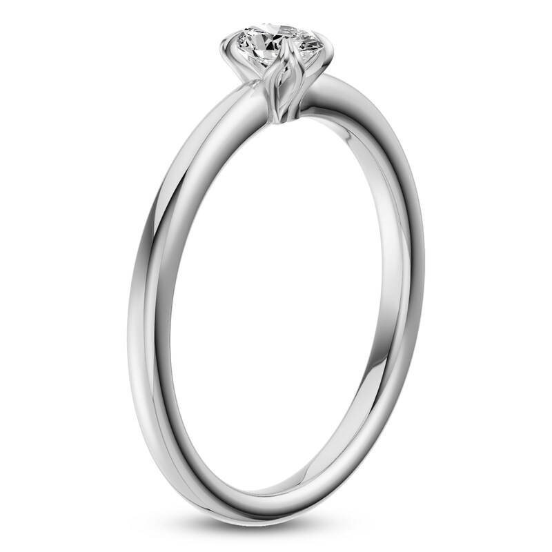 Main Image 2 of Certified Oval-Cut Diamond Solitaire Engagement Ring 1/4 ct tw 14K White Gold (I1/I)