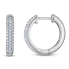 Thumbnail Image 1 of Lab-Grown Diamond Three-Row Pavé Hoop Earrings 1/2 ct tw 10K White Gold