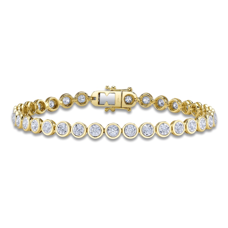 Main Image 1 of Shy Creation Diamond Bezel-Set Tennis Bracelet 1-3/4 ct tw 14K Yellow Gold 7" SC55027641V3