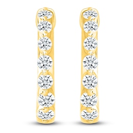 Diamond Hoop Earrings 1/2 ct tw 10K Yellow Gold