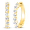 Thumbnail Image 2 of Diamond Hoop Earrings 1/2 ct tw 10K Yellow Gold