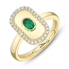 Thumbnail Image 2 of Shy Creation Oval-Cut Natural Emerald & Diamond Ring 1/6 ct tw 14K Yellow Gold SC41002338