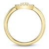 Thumbnail Image 4 of Shy Creation Oval-Cut Natural Emerald & Diamond Ring 1/6 ct tw 14K Yellow Gold SC41002338