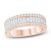 Thumbnail Image 1 of Baguette & Round-Cut Lab-Grown Diamond Anniversary Ring 1-1/2 ct tw 14K Rose Gold