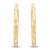 Thumbnail Image 3 of Diamond-Cut Scale Pattern Hoop Earrings 14K Yellow Gold 20mm