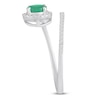 Thumbnail Image 2 of Natural Emerald & Diamond Halo Deconstructed Ring 1/6 ct tw 10K White Gold