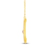 Thumbnail Image 4 of Bezel-Set Natural Ruby & Diamond Crescent Moon Necklace 1/4 ct tw 10K Yellow Gold 18"