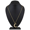 Thumbnail Image 5 of Bezel-Set Natural Ruby & Diamond Crescent Moon Necklace 1/4 ct tw 10K Yellow Gold 18"