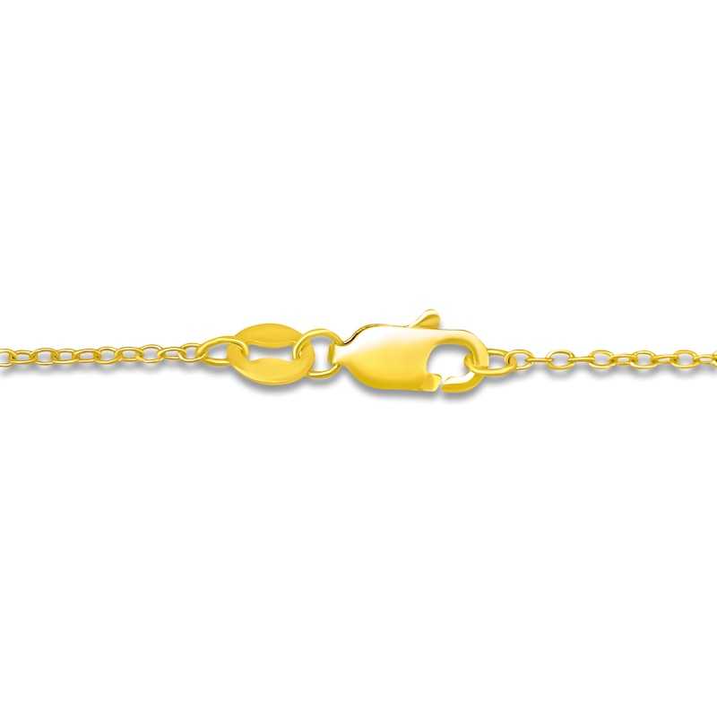 Main Image 6 of Bezel-Set Natural Ruby & Diamond Crescent Moon Necklace 1/4 ct tw 10K Yellow Gold 18"