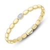 Thumbnail Image 2 of Shy ICON Lumeria Baguette & Round-Cut Multi-Diamond Pillow Link Bangle Bracelet 1/10 ct tw 14K Yellow Gold