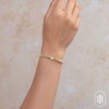 Thumbnail Image 4 of Shy ICON Lumeria Baguette & Round-Cut Multi-Diamond Pillow Link Bangle Bracelet 1/10 ct tw 14K Yellow Gold