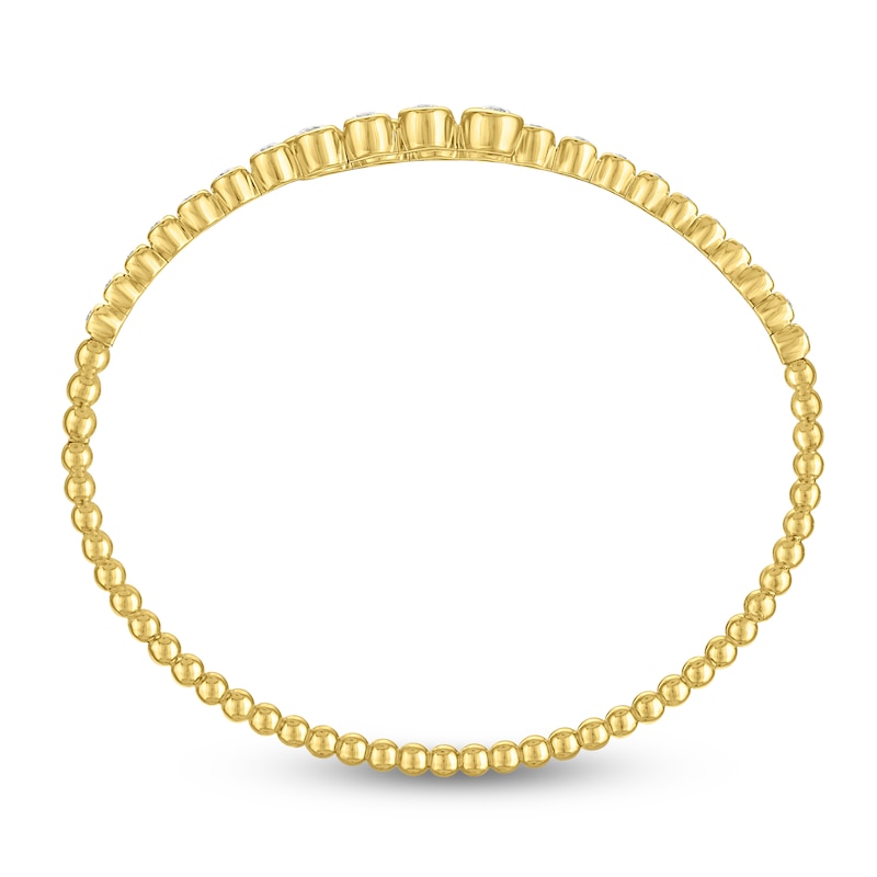 Main Image 2 of Bezel-Set Diamond Graduated Bypass Flex Bangle Bracelet 1-1/8 ct tw 14K Yellow Gold