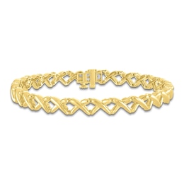 Unspoken Crosslink Bracelet Solid 14K Yellow Gold 7.25"