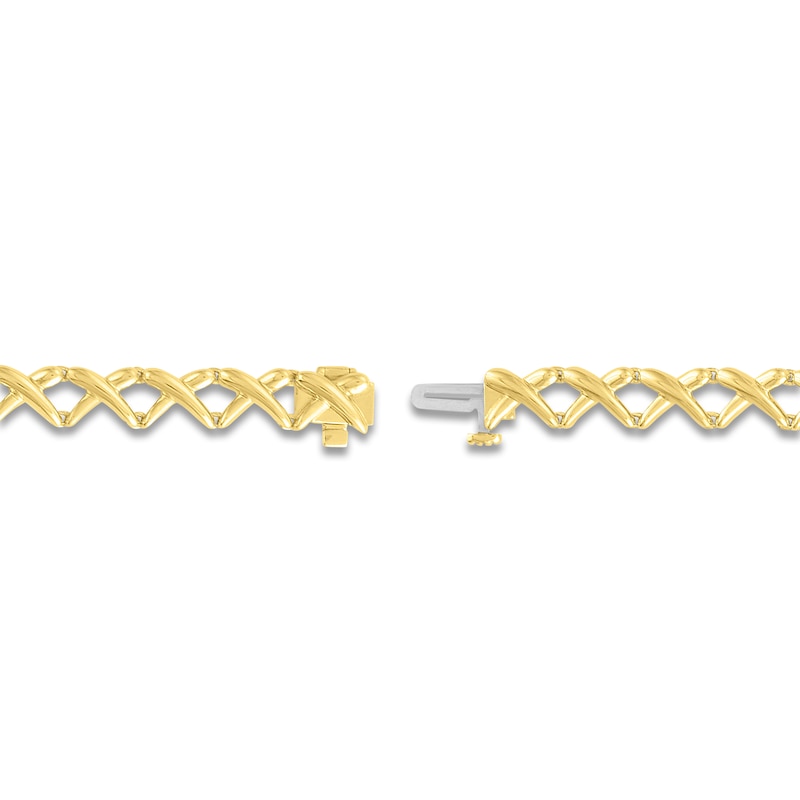 Main Image 3 of Unspoken Crosslink Bracelet Solid 14K Yellow Gold 7.25"