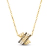 Thumbnail Image 1 of Le Vian Diamond Crisscross Necklace 1/6 ct tw 14K Honey Gold 19"