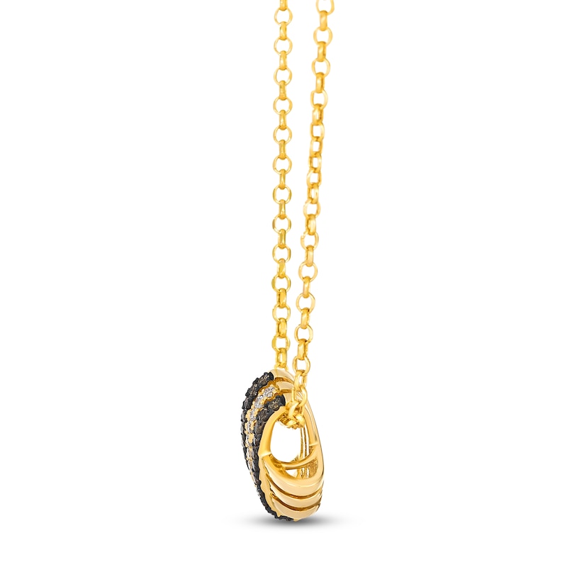 Main Image 2 of Le Vian Diamond Crisscross Necklace 1/6 ct tw 14K Honey Gold 19"