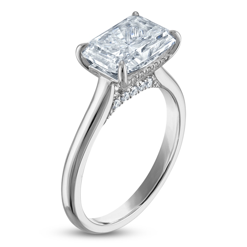 Main Image 2 of Radiant-Cut Lab-Grown Diamond East-West Solitaire Plus Engagement Ring 5 ct tw Platinum (VS2/F)