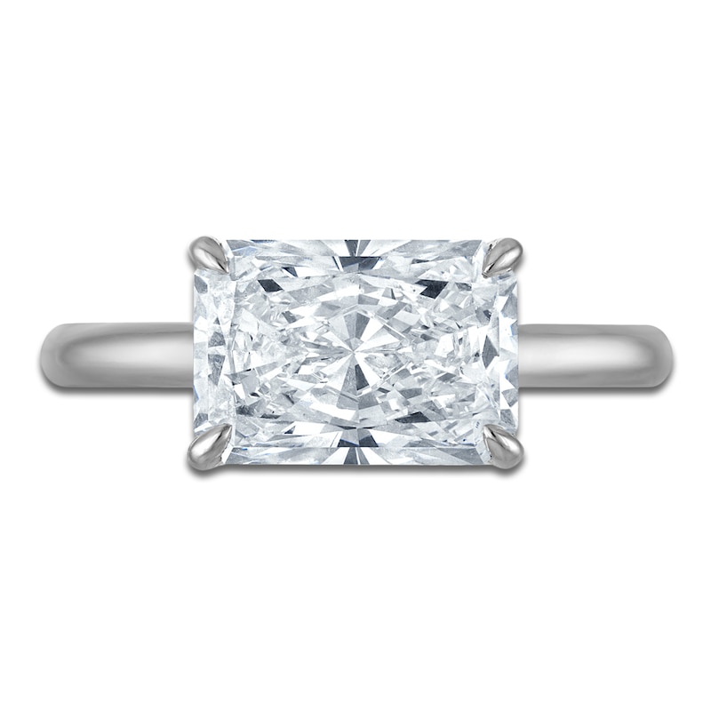 Main Image 3 of Radiant-Cut Lab-Grown Diamond East-West Solitaire Plus Engagement Ring 5 ct tw Platinum (VS2/F)