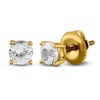 Thumbnail Image 2 of Men's White Lab-Created Sapphire 4mm Solitaire Stud Earrings 10K Yellow Gold