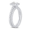 Thumbnail Image 2 of Diamond Bridal Set 1 ct tw Emerald/Round 14K White Gold
