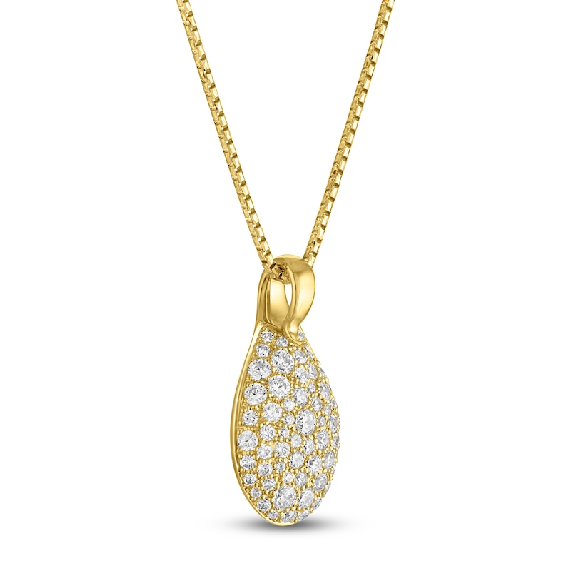 Main Image 2 of Jared Signature Diamond Pavé Teardrop Necklace 3/4 ct tw 14K Yellow Gold 18"