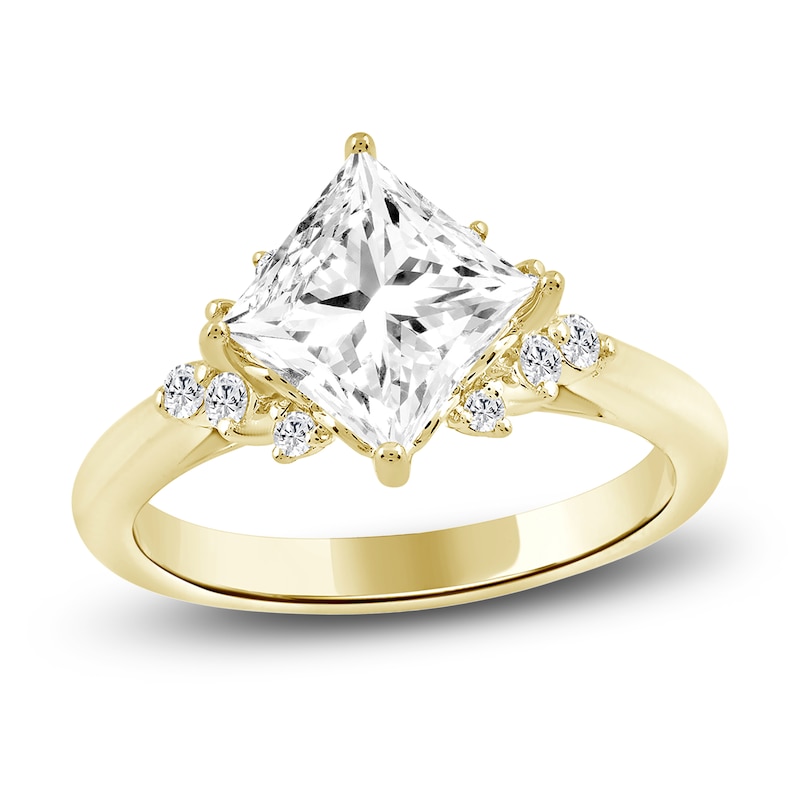 Main Image 1 of Princess-Cut Lab-Grown Diamond Engagement Ring 2-1/6 ct tw 14K Yellow Gold
