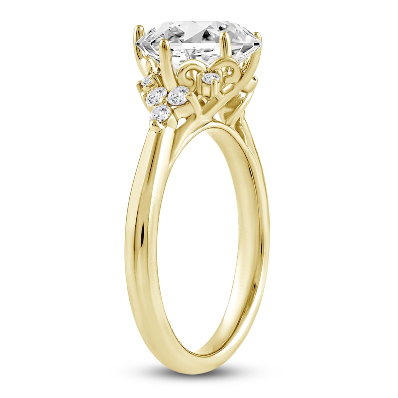Main Image 2 of Princess-Cut Lab-Grown Diamond Engagement Ring 2-1/6 ct tw 14K Yellow Gold