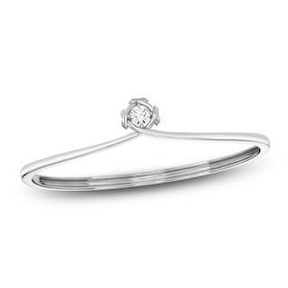 Unspoken Diamond Solitaire Bangle Bracelet 1/2 ct tw 14K White Gold 7" (I1/I)