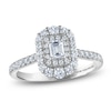 Thumbnail Image 1 of Vera Wang VOW Emerald-Cut Diamond Double Halo Engagement Ring 7/8 ct tw 14K White Gold