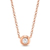 Thumbnail Image 1 of Shy Creation Bezel-Set Diamond Solitaire Necklace 1/20 ct tw 14K Rose Gold 18" (SI2/H) SC55003230