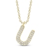 Thumbnail Image 1 of Shy Creation Bubble "U" Diamond Initial Necklace 1/10 ct tw 14K Yellow Gold 18" SC55028332-U