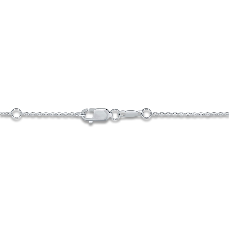Main Image 3 of Round-Cut Lab-Grown Diamond Solitaire & Bar Drop Necklace 1/4 ct tw Sterling Silver 18"