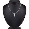 Thumbnail Image 4 of Round-Cut Lab-Grown Diamond Solitaire & Bar Drop Necklace 1/4 ct tw Sterling Silver 18"