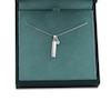 Thumbnail Image 7 of Round-Cut Lab-Grown Diamond Solitaire & Bar Drop Necklace 1/4 ct tw Sterling Silver 18"