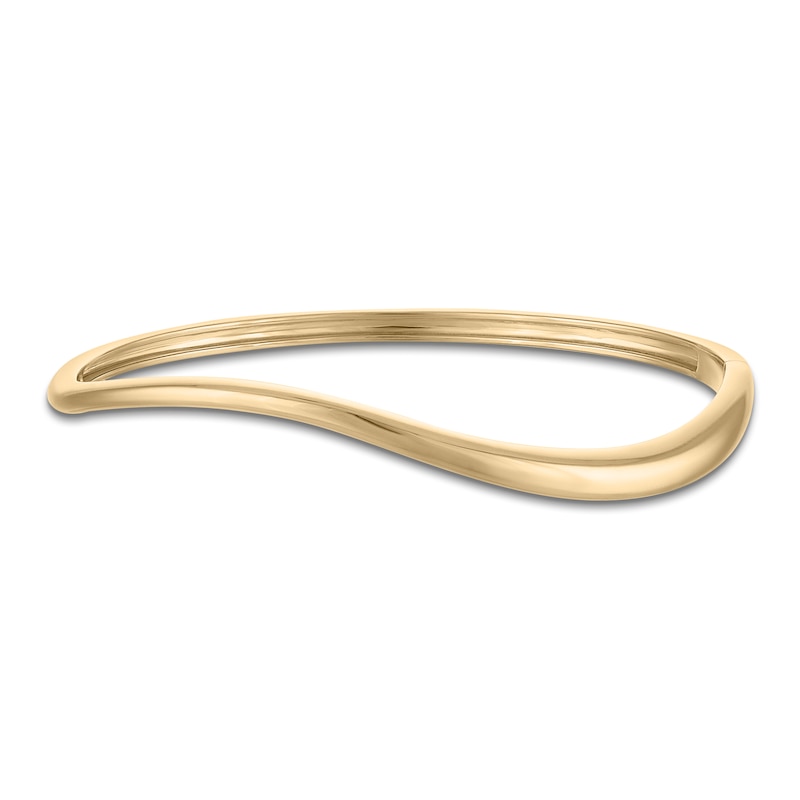 Main Image 1 of Jared Signature Small Organic Shape Bangle Bracelet Semi-Solid 10K Yellow Gold