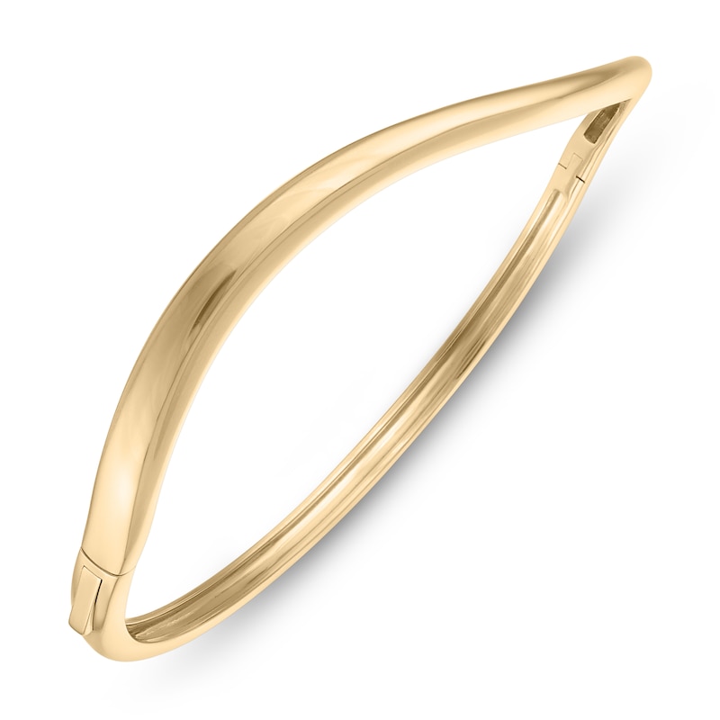 Main Image 2 of Jared Signature Small Organic Shape Bangle Bracelet Semi-Solid 10K Yellow Gold