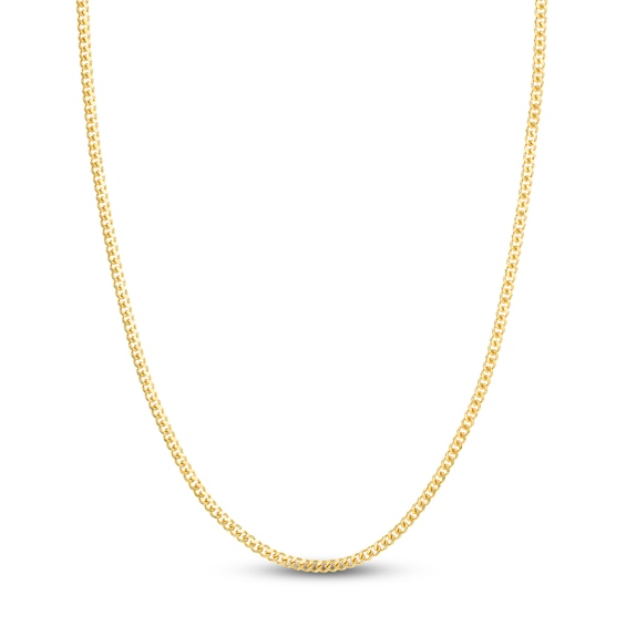 Cuban Curb Chain Necklace 3.5mm Solid 14K Yellow Gold 20"