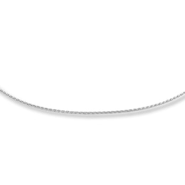 Adjustable Solid Wheat Chain 14K White Gold 16" - 26" Length 1.8mm