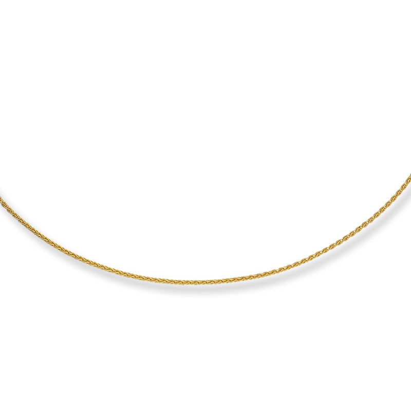 Main Image 1 of Adjustable Solid Wheat Chain 14K Yellow Gold 16" - 26" Length 1.8mm