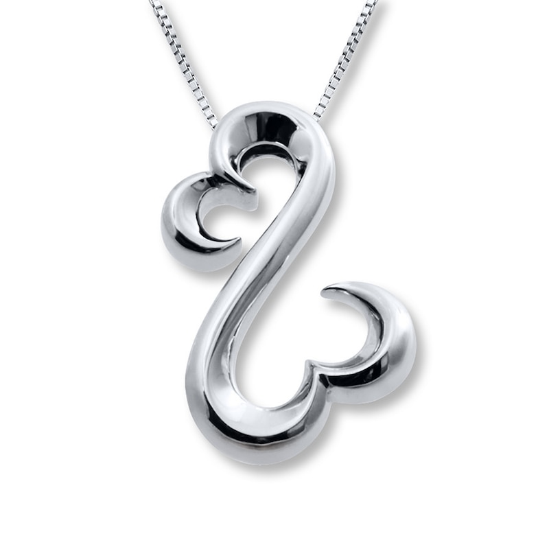 Open Hearts Necklace Sterling Silver