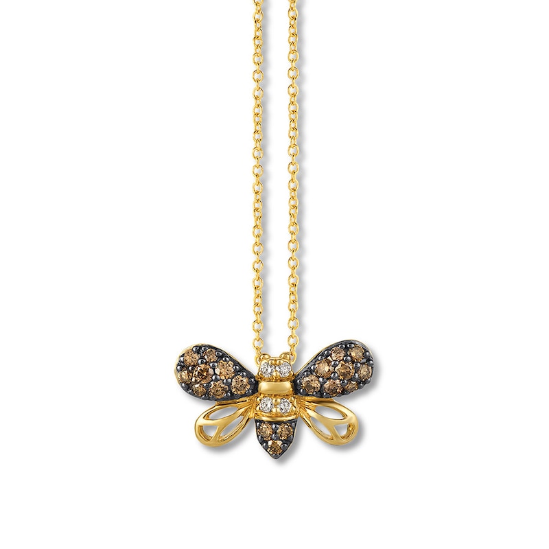 Main Image 1 of Le Vian Diamond Bee Necklace 3/8 carat tw 14K Honey Gold