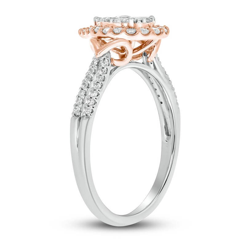 Main Image 2 of Diamond Engagement Ring 1/2 ct tw Round 14K Two-Tone Gold