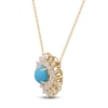 Thumbnail Image 2 of Natural Turquoise Necklace 3/4 ct tw Diamonds 14K Yellow Gold