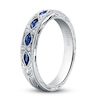 Thumbnail Image 1 of Kirk Kara Natural Blue Sapphire Anniversary Band Diamond Accents 18K White Gold