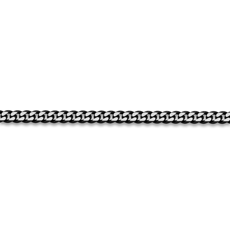 Main Image 2 of Men's Solid Curb Chain Necklace Black-Plated Stainless Steel 8mm 20"